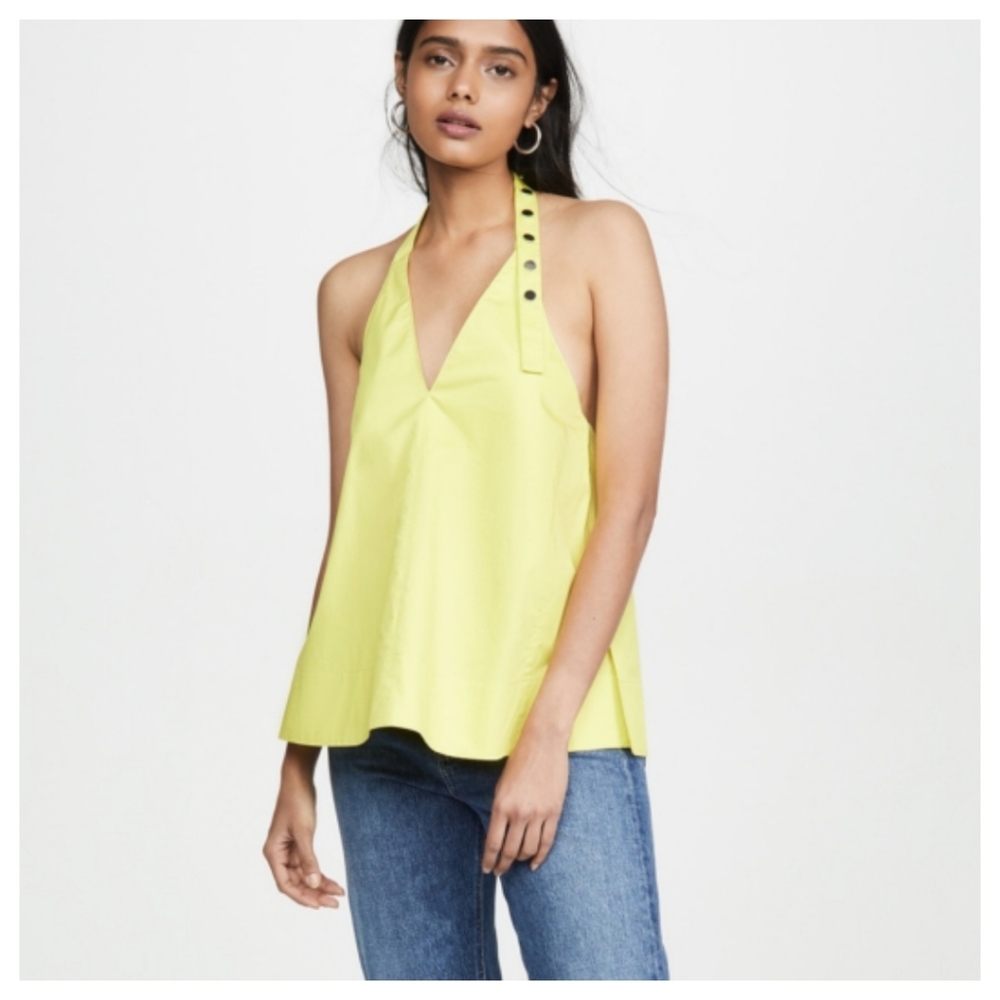 TIBI Tech Poplin Halter Top